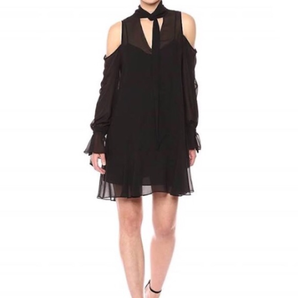 NWT BCBG MAXAZRIA Black Cold Shoulder Dress